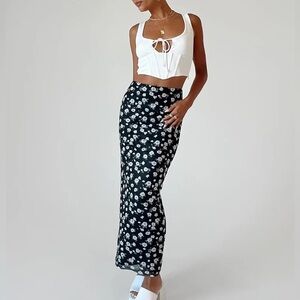 KNOX MAXI SKIRT BLACK FLORAL